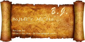 Bojtár Júlia névjegykártya