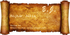 Bojtár Júlia névjegykártya